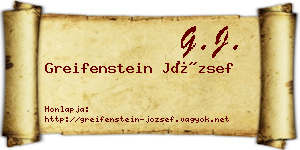 Greifenstein József névjegykártya